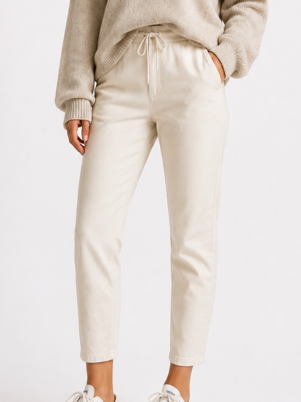 Theory Winszlee Admiral Crepe Loungewear Pants in Cream/Ivory Brand new
